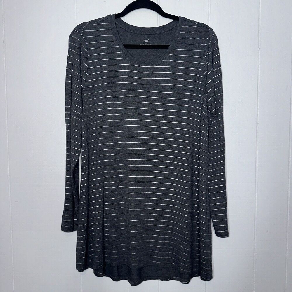 Soma Women’s Striped Tunic Tee Gray Silver Size Medium